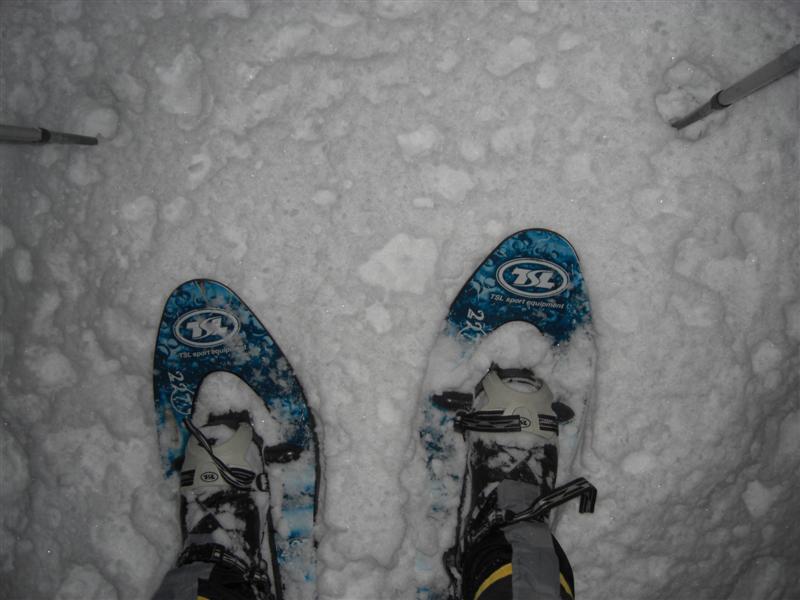 Das erste Mal Schneeschuhe an den Fen